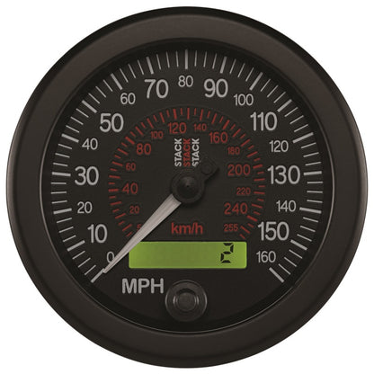 Autometer Stack Instruments 88MM 0-160 MPH / 260 KM/H Programmable Speedometer - Black ST3801
