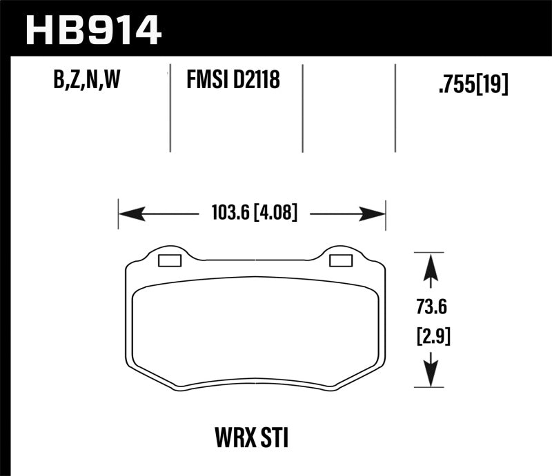 Hawk 2018 Subaru WRX STI DTC-30 Rear Brake Pads - eliteracefab.com