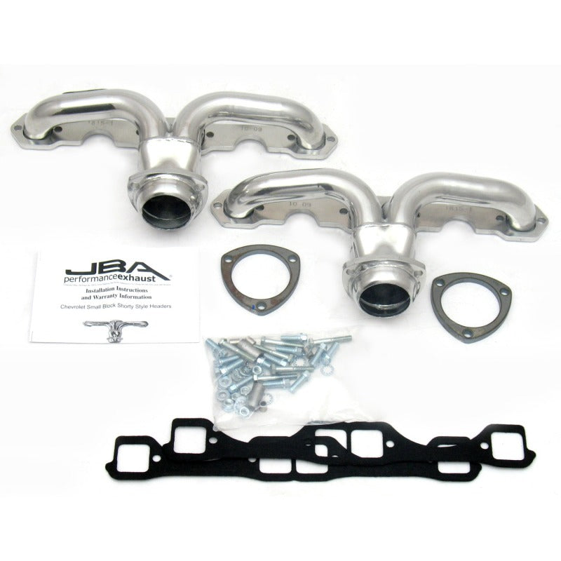 JBA 57-74 Chevrolet Corvette 265-400 SBC 1-5/8in Primary Silver Ctd Tight Tuck Header JBA