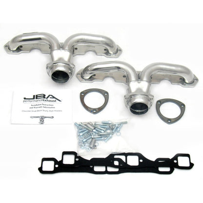 JBA 57-74 Chevrolet Corvette 265-400 SBC 1-5/8in Primary Silver Ctd Tight Tuck Header JBA