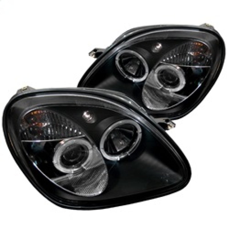 Spyder Mercedes Benz SLK 98-04 1PC Projector Halogen Model- LED Halo Blk PRO-YD-MBSLK98-1PC-HL-BK - eliteracefab.com