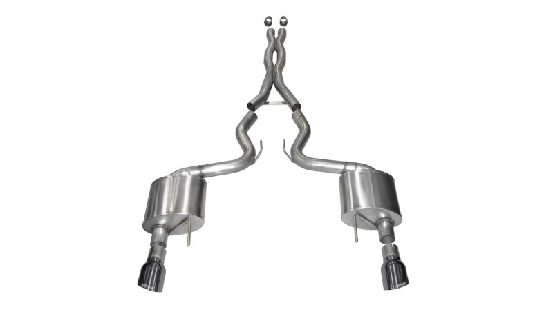 Corsa 15-17 Ford Mustang GT Coupe 5.0L 3in Xtreme Cat-Back Exhaust Dual Rear Exit w/ Gun Metal Tips - eliteracefab.com