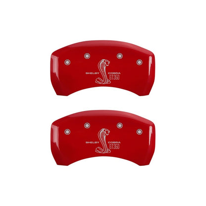MGP Rear set 2 Caliper Covers Engraved Rear GT350 Shelby & Cobra Red finish silver ch MGP