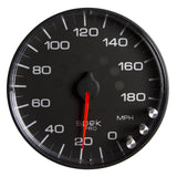 Autometer Spek-Pro Gauge Speedometer 5in 180 Mph Elec. Programmable Black/Black