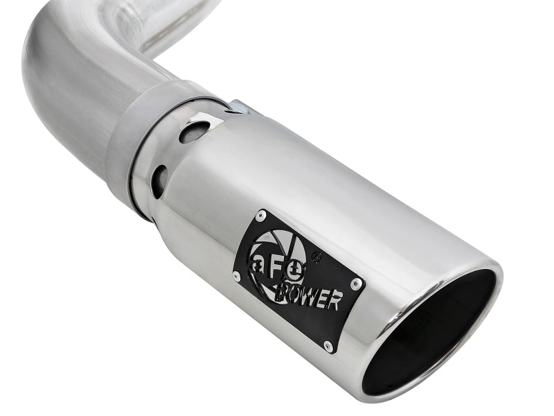 aFe Large Bore-HD 4in 409 SS DPF-Back Exh 18-19 Ford F-150 V6-3.0L (td) w/ Polished Tip aFe