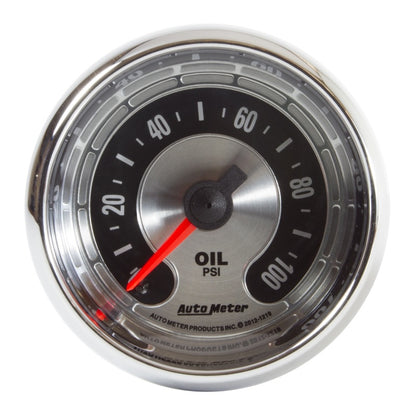Autometer American Muscle 2 1/16in 100PSI Mechanical Oil Pressure Gauge 1219