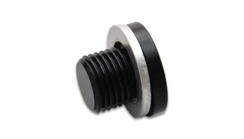 Vibrant M10 x 1.0 Metric Aluminum Port Plug with Crush Washer - eliteracefab.com