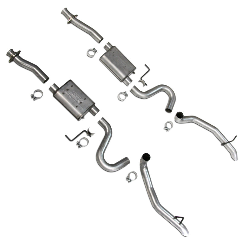 BBK 87-93 Mustang GT Cat Back Kit Varitune Mufflers - Aluminized turn downs BBK