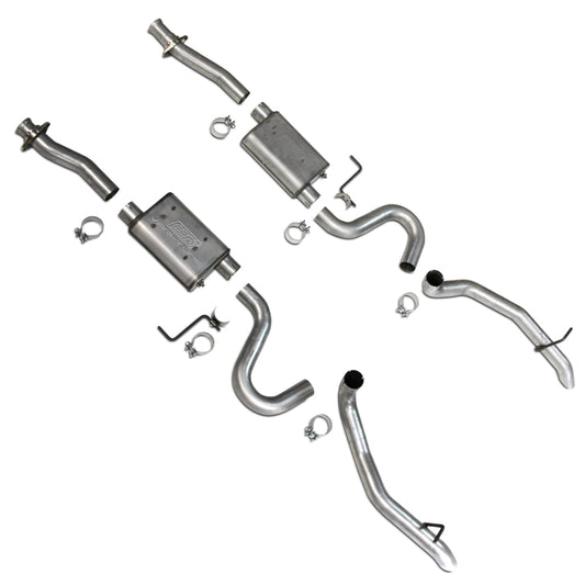 BBK 87-93 Mustang GT Cat Back Kit Varitune Mufflers - Aluminized turn downs BBK