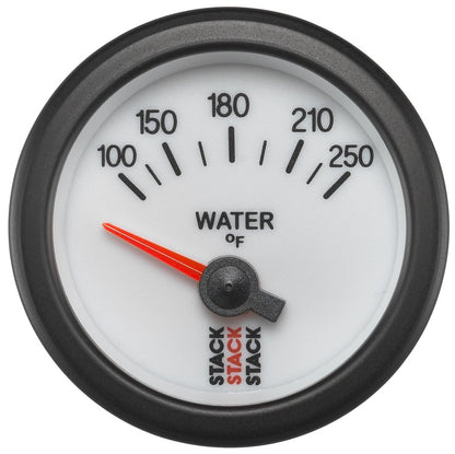 Autometer Stack 52mm 100-250 Deg F 1/8in NPTF Electric Water Temp Gauge - White ST3258