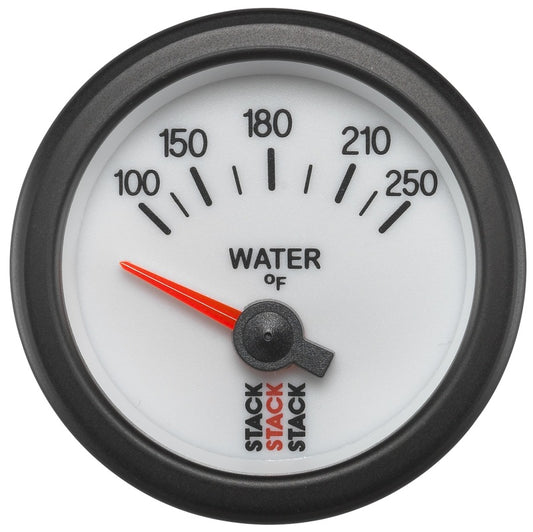 Autometer Stack 52mm 100-250 Deg F 1/8in NPTF Electric Water Temp Gauge - White ST3258