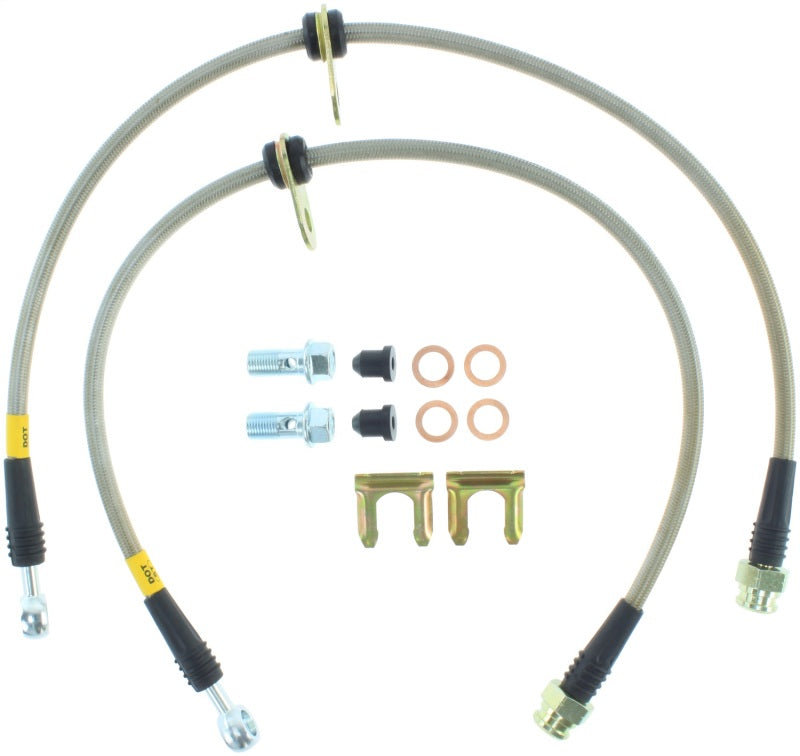 STOPTECH 08-09 WRX & STI STAINLESS STEEL FRONT BRAKE LINES, 950.47006 - eliteracefab.com