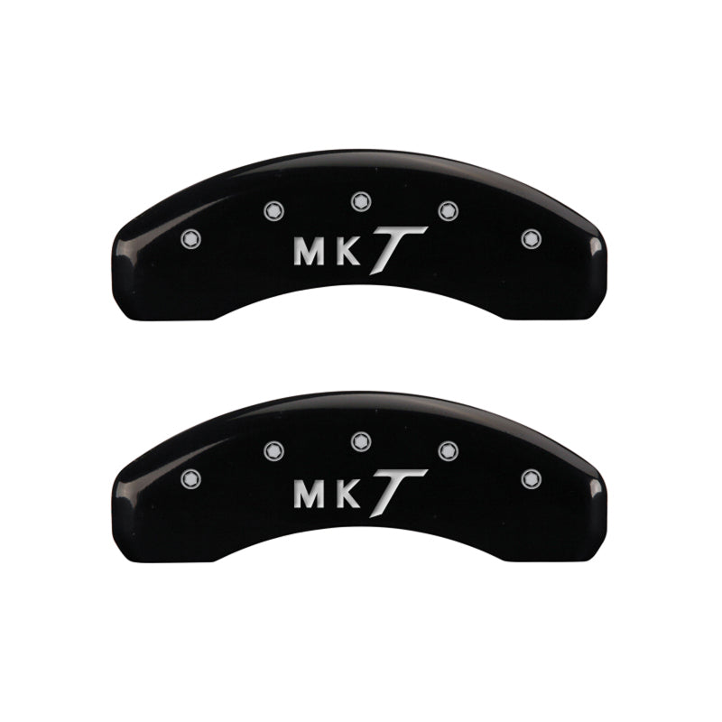 MGP 4 Caliper Covers Engraved Front Lincoln Engraved Rear MKT Black finish silver ch MGP