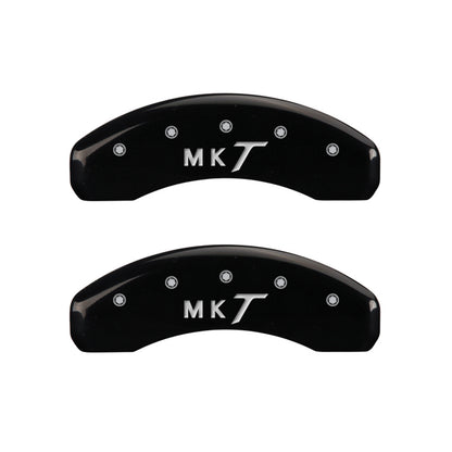 MGP 4 Caliper Covers Engraved Front Lincoln Engraved Rear MKT Black finish silver ch MGP
