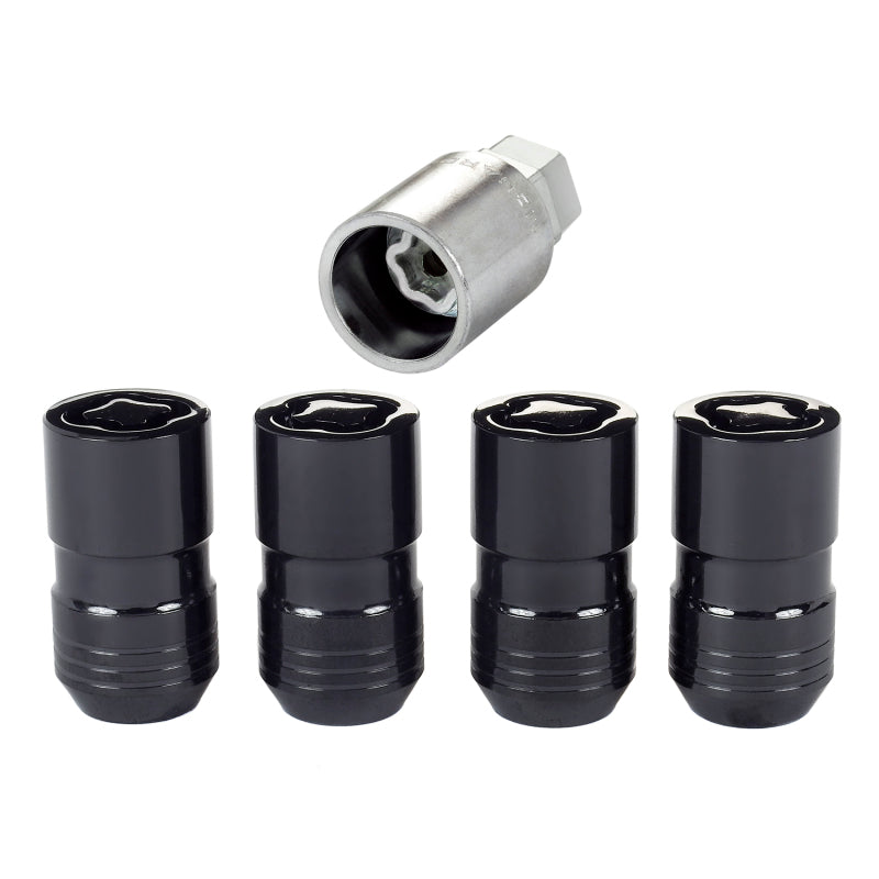 McGard Wheel Lock Nut Set - 4pk. (Cone Seat) M14X1.5 / 21mm & 22mm Dual Hex / 1.639in. L - Black - eliteracefab.com