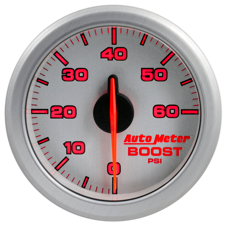 Autometer Airdrive 2-1/6in Boost Gauge 0-60 PSI - Silver 9160-UL