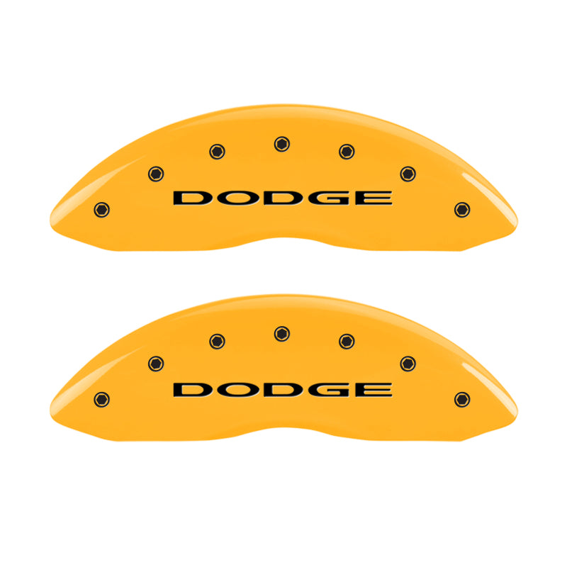 MGP 4 Caliper Covers Engraved Fr Challenger Rr Vintage RT Yellow Finish Black Char 07 Dodge Charger MGP