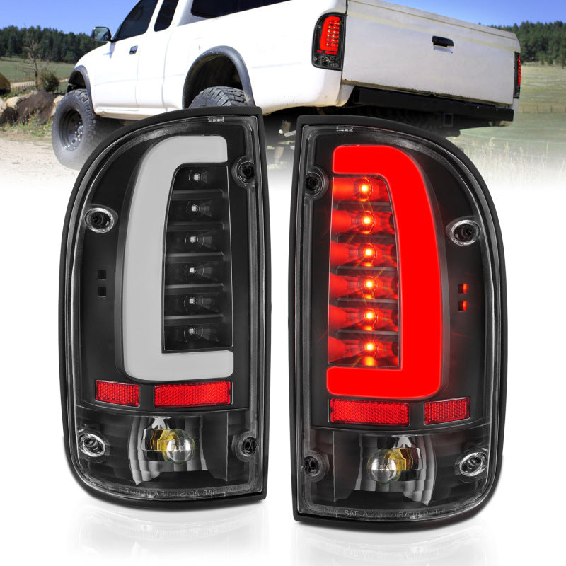 ANZO 1995-2004 Toyota Tacoma LED Taillights Black Housing Clear Lens (Pair) - eliteracefab.com