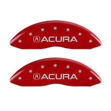 Load image into Gallery viewer, MGP 4 Caliper Covers Front Acura Rear MDX Red Finish Silver Characters - eliteracefab.com