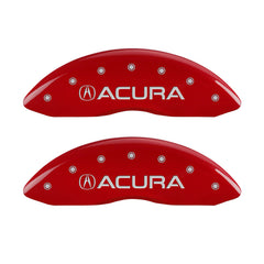 MGP 4 Caliper Covers Front Acura Rear MDX Red Finish Silver Characters - eliteracefab.com
