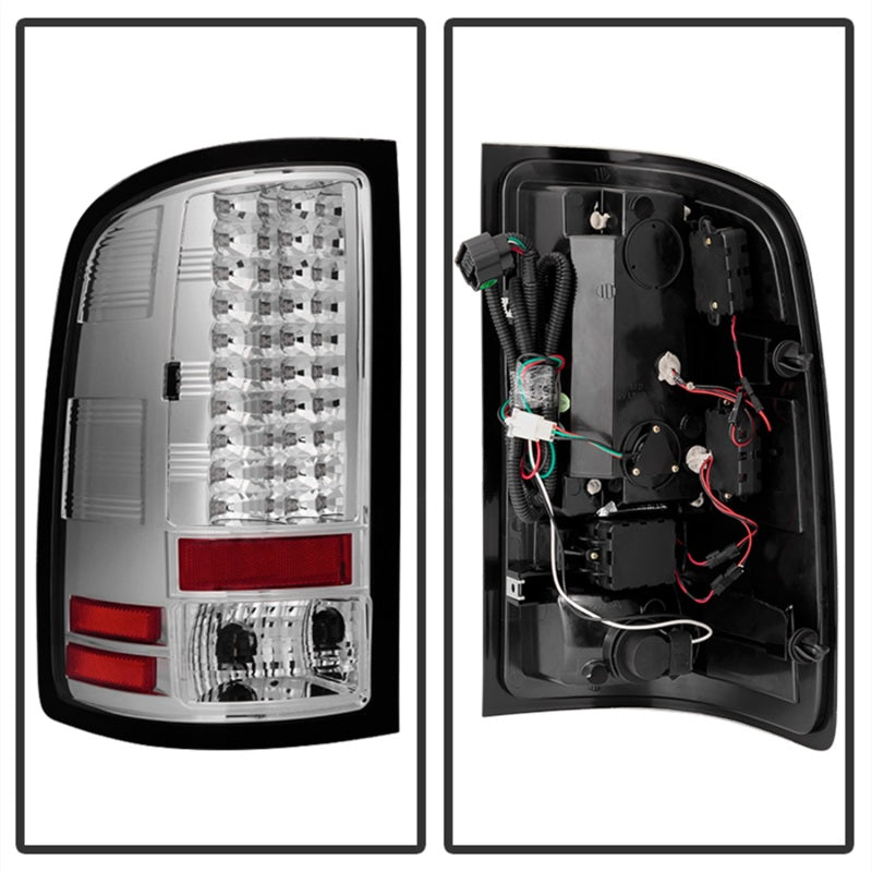 Spyder GMC Sierra 07-13 (Not fit 3500 Dually 4 Rear Wheels)LED Tail Lights Chrome ALT-YD-GS07-LED-C - eliteracefab.com