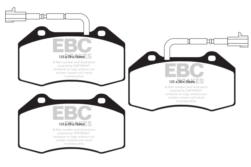 EBC 14+ Alfa Romeo 4C 1.75 Turbo Yellowstuff Front Brake Pads - eliteracefab.com