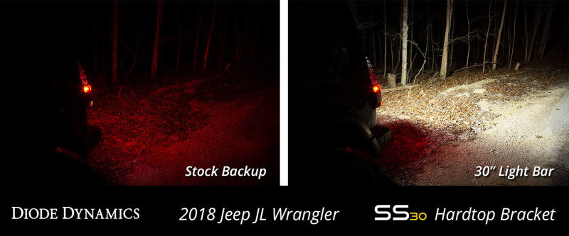 Diode Dynamics 18-21 Jeep JL Wrangler SS30 Rear Hardtop Bracket Kit - Amber Flood