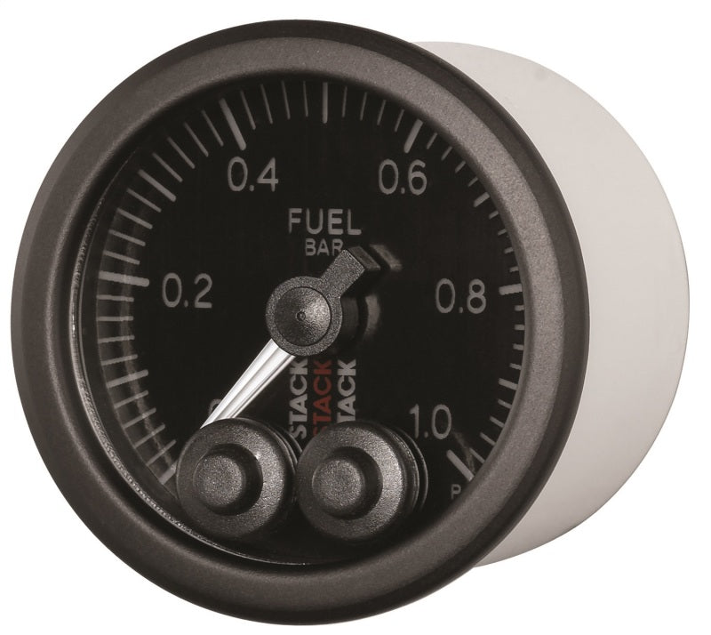 Autometer Stack 52mm 0-1 Bar M10 Male Pro-Control Fuel Pressure Gauge - Black