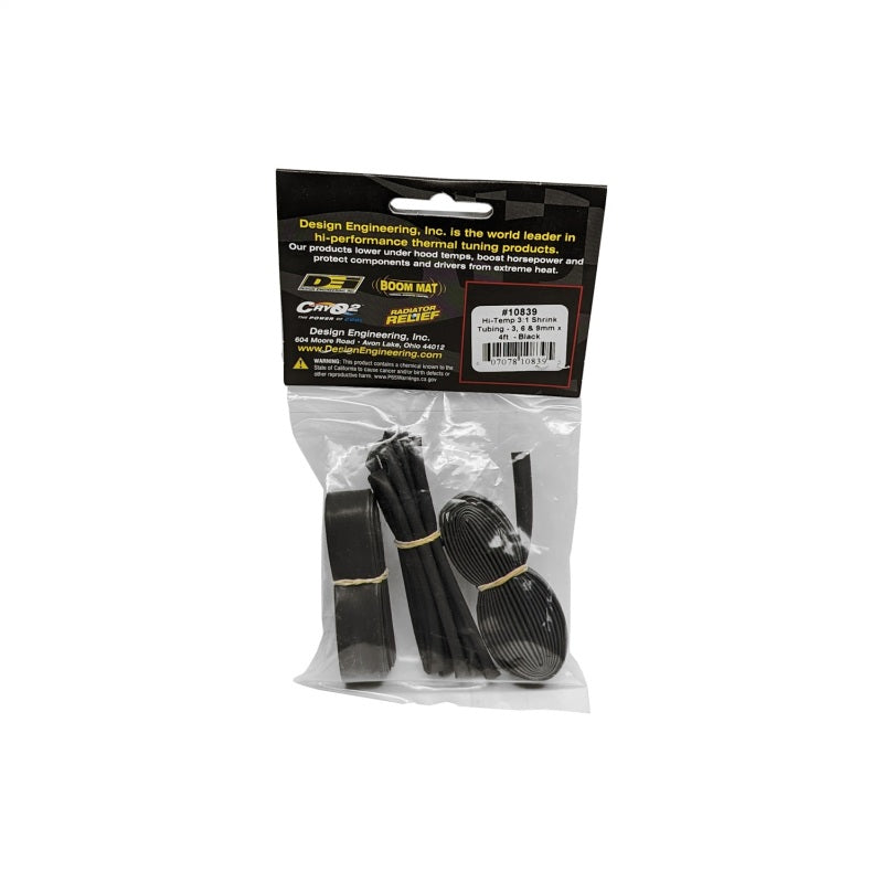 DEI Hi-Temp Shrink Tube Kit - 3/6/9mm x 4ft - Black DEI