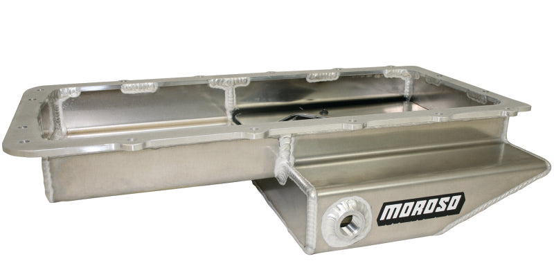 Moroso Ford 5.0 Coyote/Cobra (w/Rear Sump) Road Race Baffled Wet Sump 9.5qt 4.5in Aluminum Oil Pan - eliteracefab.com