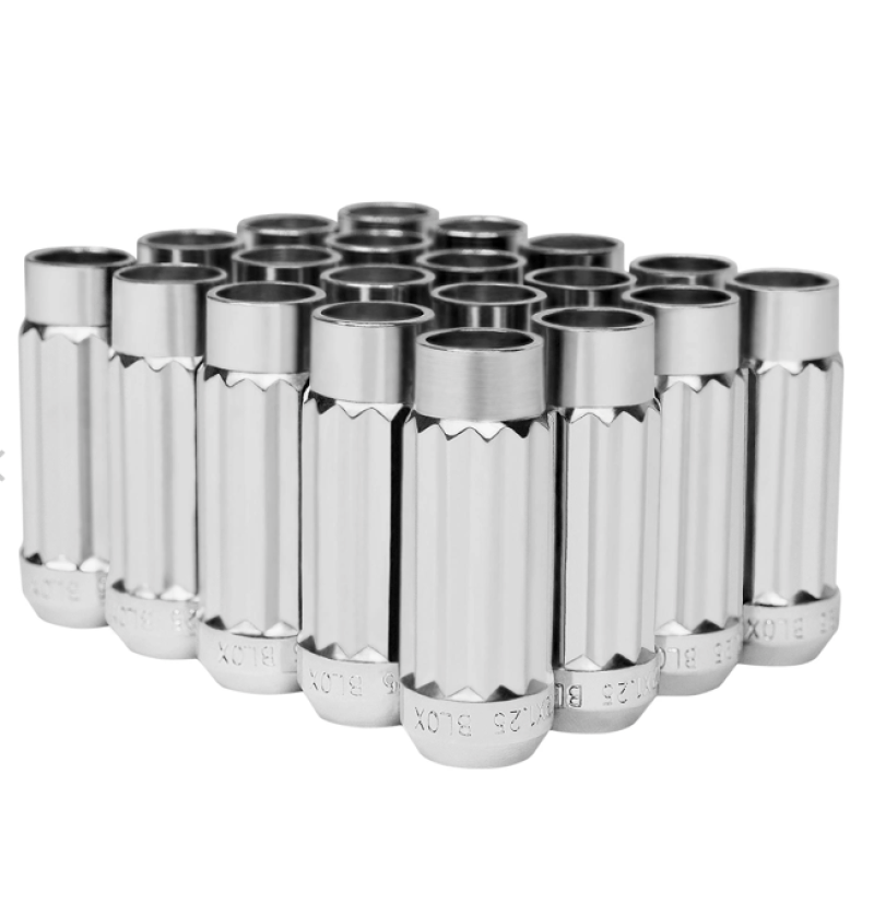 BLOX Racing 12-Sided P17 Tuner Lug Nuts 12x1.25 - NEO Chrome Steel - Set of 20 BLOX Racing