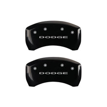 Load image into Gallery viewer, MGP 4 Caliper Covers Engraved Front &amp; Rear With out stripes/Dodge Black finish silver ch MGP