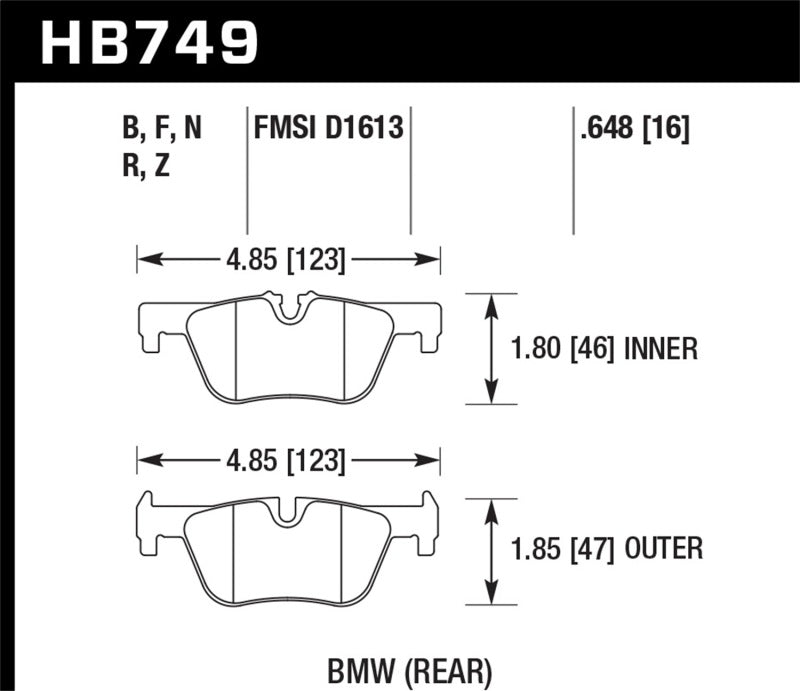 Hawk 13-14 BMW 328i/328i xDrive / 2014 428i/428i xDrive HP Plus Rear Brake Pads - eliteracefab.com