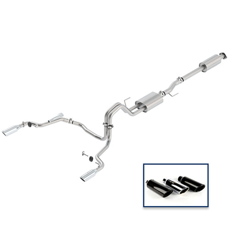 Ford Racing 15-18 F-150 5.0L Cat-Back Sport Exhaust System - Rear Exit Chrome Tips Ford Racing