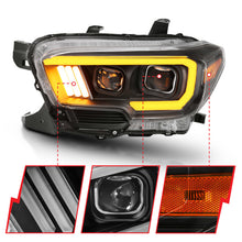 Load image into Gallery viewer, ANZO 2016-2017 Toyota Tacoma Projector Headlights w/ Plank Style Switchback Black w/ Amber - eliteracefab.com