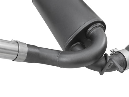 aFe Rebel Series 2.5in 409 SS Cat-Back Exhaust w/ Black Tips 2007+ Jeep Wrangler (JK) V6 3.6L/3.8L - eliteracefab.com