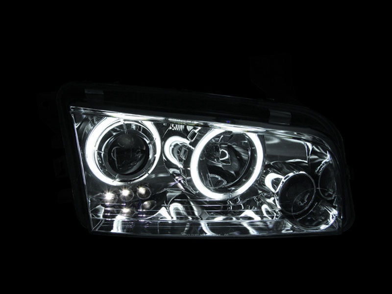 ANZO USA Dodge Charger Projector Headlights W/ Halo Chrome Ccfl; 2006-2010 - eliteracefab.com