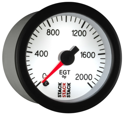 Autometer Stack 52mm 0-2000 Deg F Pro Stepper Motor Exhaust Gas Temp Gauge - White ST3364