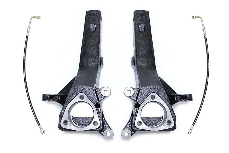 MaxTrac 04-18 Nissan Titan 2WD 4in Front Lift Spindles w/Extended DOT Compliant Brake Lines - eliteracefab.com