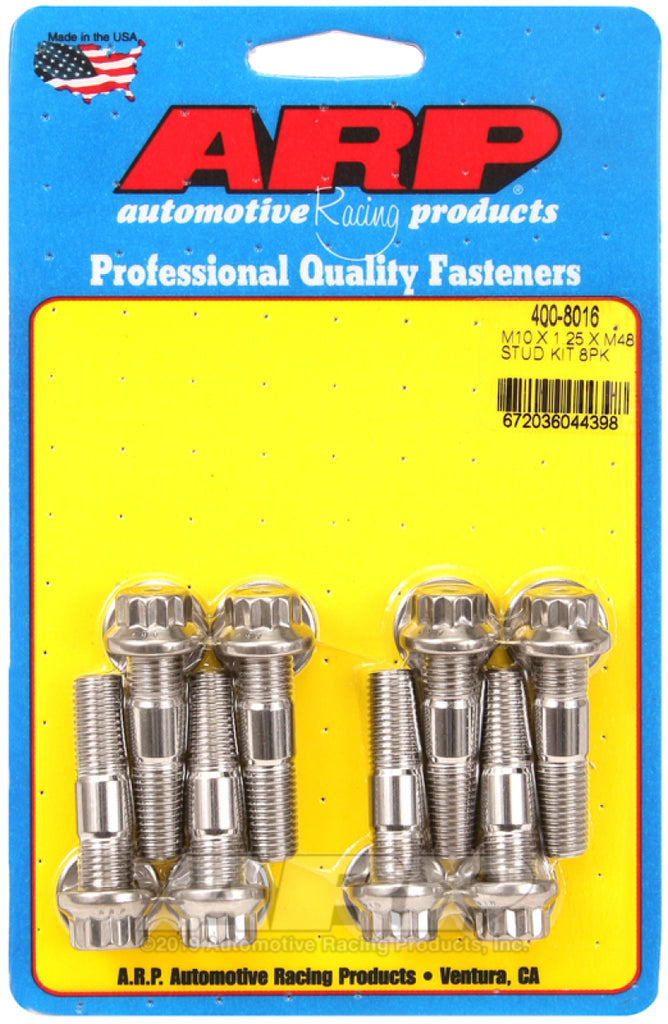 ARP Sport Compact M10 x 1.25 x 48mm Stainless Accessory Studs (8 pack) - eliteracefab.com