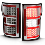 ANZO FORD F-150 18-20 FULL LED TAIL LIGHTS CHROME W/ SEQUENTIAL SIGNAL (RED LIGHT BAR) - 311316