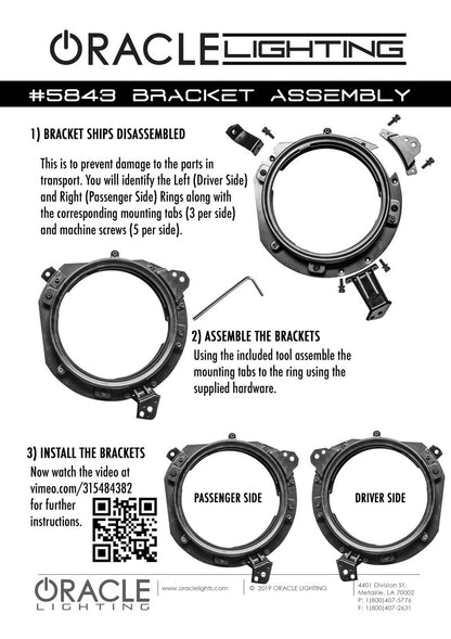 Oracle Jeep Wrangler JL/ Gladiator JT Adjustable 7in. Headlight Brackets (Pair) - eliteracefab.com