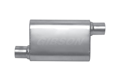 Gibson MWA Superflow Offset/Offset Oval Muffler - 4x9x14in/3in Inlet/3in Outlet - Stainless Gibson