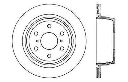 STOPTECH 07-10 GMC SIERRA (W/ REAR DRUM) / 07-09 GMC YUKON REAR LEFT SLOTTED & DRILLED ROTOR, 127.66065L - eliteracefab.com