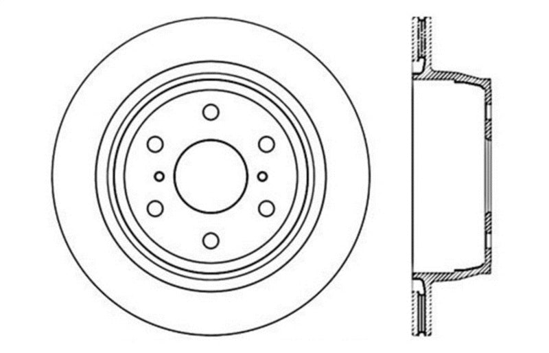 STOPTECH 07-10 GMC SIERRA (W/ REAR DRUM) / 07-09 GMC YUKON REAR LEFT SLOTTED & DRILLED ROTOR, 127.66065L - eliteracefab.com