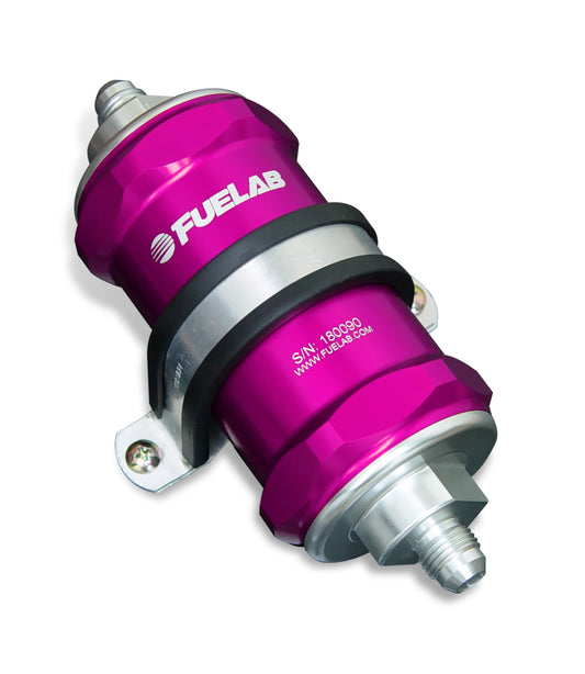 FUELAB 818 Series In-Line Fuel Filter -6AN 10 Micron 3in - 81801-4