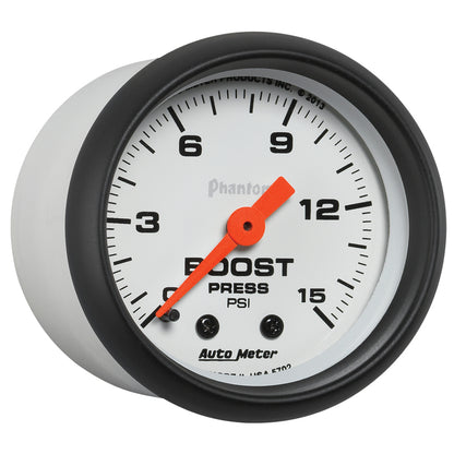 Autometer Phantom 52mm 0-15PSI Mechanical Boost Pressure Gauge 5702