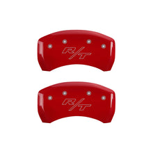 Load image into Gallery viewer, MGP 4 Caliper Covers Engraved Front Cursive/Challenger Engraved Rear RT Red finish silver ch - eliteracefab.com