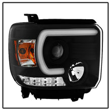 Load image into Gallery viewer, Spyder GMC Sierra 14-16 Projector Headlights Light Bar DRL Blk PRO-YD-GS14V2-LBDRL-BK - eliteracefab.com