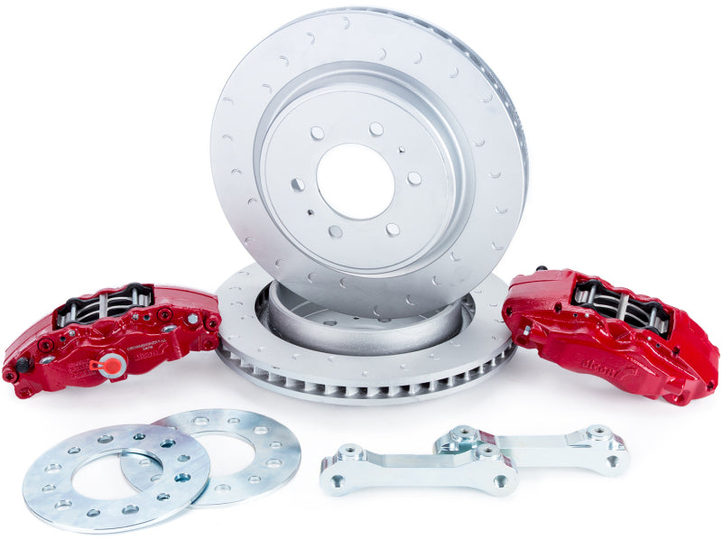 Alcon 2010+ Ford F-150 360x32mm Rotors 4-Piston Red Calipers Rear Brake Upgrade Kit - eliteracefab.com